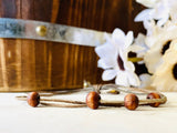 Three Strand Cotton String Beaded Bracelet - Honey