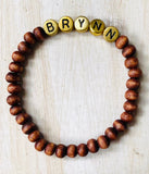 Custom Name Bracelet - Wooden Beads