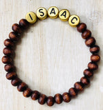 Custom Name Bracelet - Wooden Beads